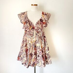 Free People Undone Printed Mini Dress Size Medium NWOT